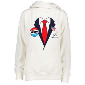 Funny Donald Trump Halloween Costume Cartoon Womens Funnel Neck Pullover Hood