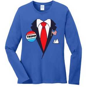 Funny Donald Trump Halloween Costume Cartoon Ladies Long Sleeve Shirt