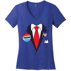 Funny Donald Trump Halloween Costume Cartoon Women's V-Neck T-Shirt