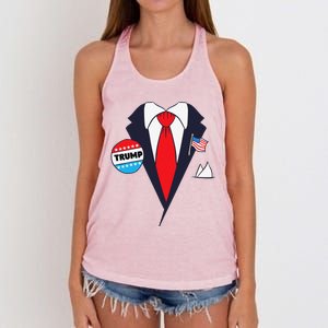 Funny Donald Trump Halloween Costume Cartoon Women's Knotted Racerback Tank