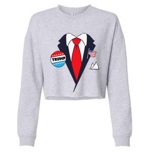 Funny Donald Trump Halloween Costume Cartoon Cropped Pullover Crew