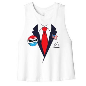 Funny Donald Trump Halloween Costume Cartoon Women's Racerback Cropped Tank