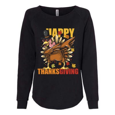 Funny Dabbing Turkey Happy Thanksgiving Day Gift Womens California Wash Sweatshirt