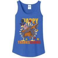 Funny Dabbing Turkey Happy Thanksgiving Day Gift Ladies Essential Tank