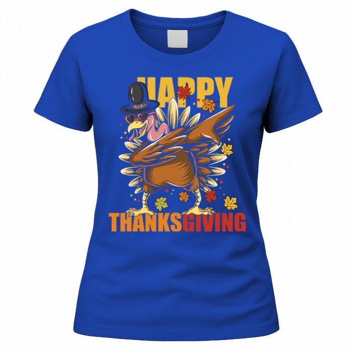 Funny Dabbing Turkey Happy Thanksgiving Day Gift Women's T-Shirt