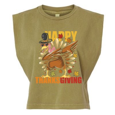 Funny Dabbing Turkey Happy Thanksgiving Day Gift Garment-Dyed Women's Muscle Tee