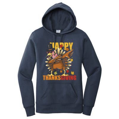 Funny Dabbing Turkey Happy Thanksgiving Day Gift Women's Pullover Hoodie