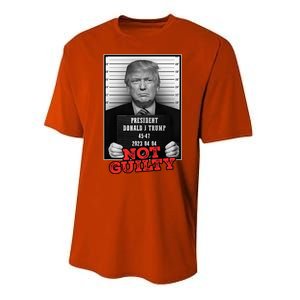 Funny Donald Trump Not Guilty Mug Shot Free Trump 2024 Performance Sprint T-Shirt