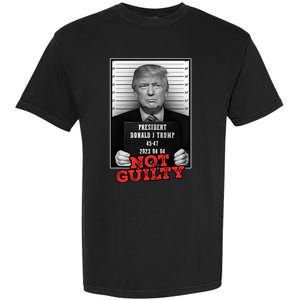 Funny Donald Trump Not Guilty Mug Shot Free Trump 2024 Garment-Dyed Heavyweight T-Shirt