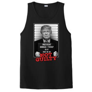 Funny Donald Trump Not Guilty Mug Shot Free Trump 2024 PosiCharge Competitor Tank