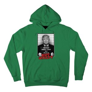 Funny Donald Trump Not Guilty Mug Shot Free Trump 2024 Hoodie