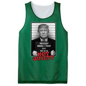 Funny Donald Trump Not Guilty Mug Shot Free Trump 2024 Mesh Reversible Basketball Jersey Tank