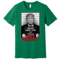 Funny Donald Trump Not Guilty Mug Shot Free Trump 2024 Premium T-Shirt