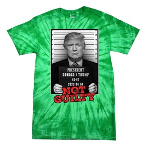 Funny Donald Trump Not Guilty Mug Shot Free Trump 2024 Tie-Dye T-Shirt