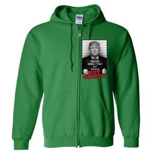 Funny Donald Trump Not Guilty Mug Shot Free Trump 2024 Full Zip Hoodie