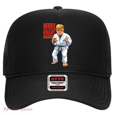 Funny Donald Trump Republican Jiujitsu And Bjj Gift High Crown Mesh Back Trucker Hat