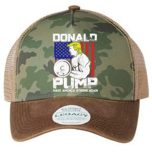 Funny Donald Trump Weight Lifting Workout Gym Legacy Tie Dye Trucker Hat