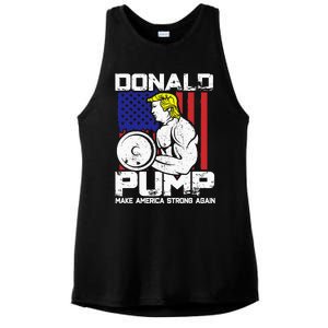 Funny Donald Trump Weight Lifting Workout Gym Ladies PosiCharge Tri-Blend Wicking Tank