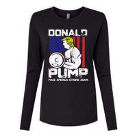 Funny Donald Trump Weight Lifting Workout Gym Womens Cotton Relaxed Long Sleeve T-Shirt