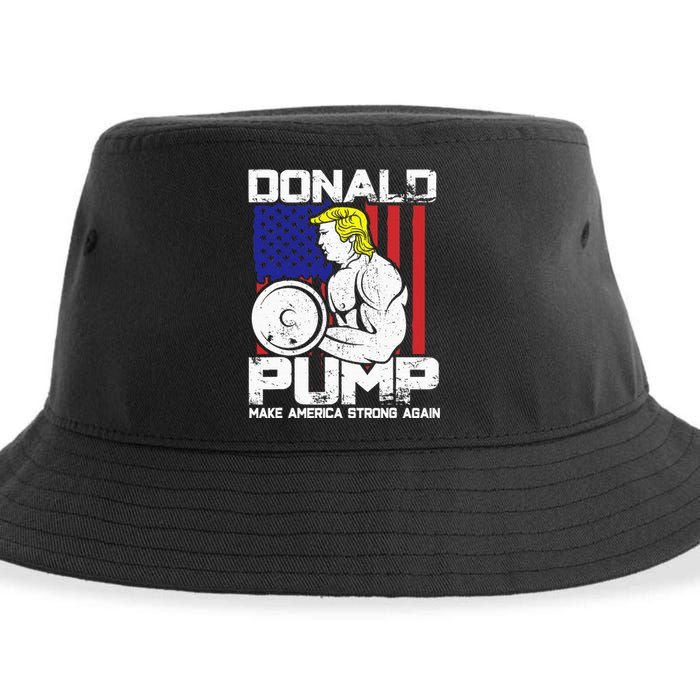 Funny Donald Trump Weight Lifting Workout Gym Sustainable Bucket Hat