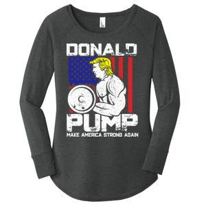 Funny Donald Trump Weight Lifting Workout Gym Women's Perfect Tri Tunic Long Sleeve Shirt