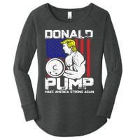 Funny Donald Trump Weight Lifting Workout Gym Women's Perfect Tri Tunic Long Sleeve Shirt