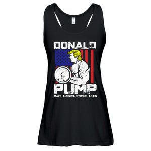 Funny Donald Trump Weight Lifting Workout Gym Ladies Essential Flowy Tank