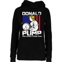 Funny Donald Trump Weight Lifting Workout Gym Womens Funnel Neck Pullover Hood