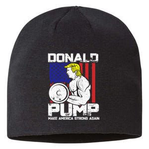 Funny Donald Trump Weight Lifting Workout Gym Sustainable Beanie