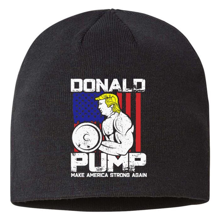 Funny Donald Trump Weight Lifting Workout Gym Sustainable Beanie