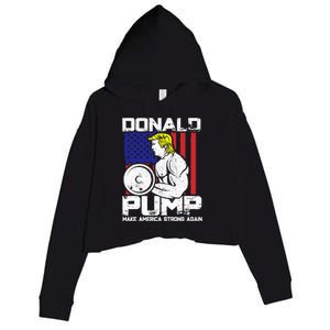 Funny Donald Trump Weight Lifting Workout Gym Crop Fleece Hoodie