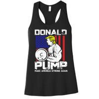 Funny Donald Trump Weight Lifting Workout Gym Women's Racerback Tank