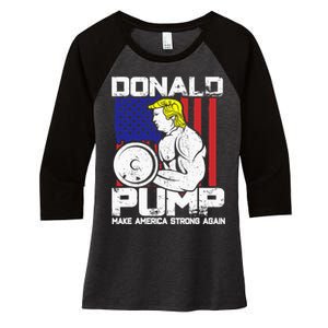 Funny Donald Trump Weight Lifting Workout Gym Women's Tri-Blend 3/4-Sleeve Raglan Shirt