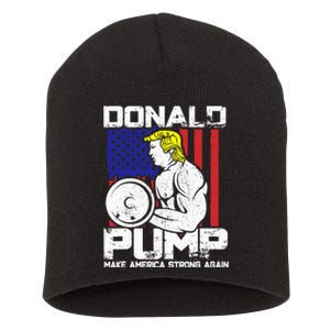 Funny Donald Trump Weight Lifting Workout Gym Short Acrylic Beanie