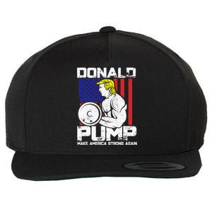 Funny Donald Trump Weight Lifting Workout Gym Wool Snapback Cap