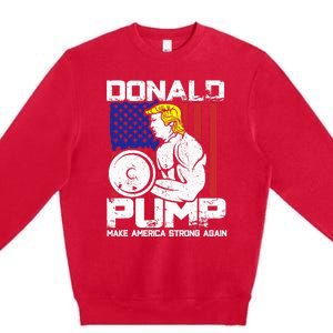 Funny Donald Trump Weight Lifting Workout Gym Premium Crewneck Sweatshirt