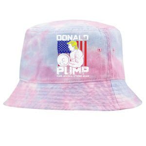 Funny Donald Trump Weight Lifting Workout Gym Tie-Dyed Bucket Hat