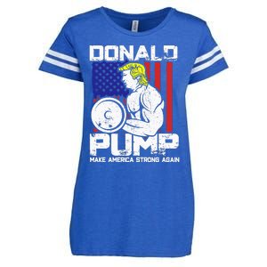 Funny Donald Trump Weight Lifting Workout Gym Enza Ladies Jersey Football T-Shirt