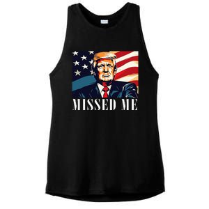 Funny Donald Trump Missed Me Assassination Attempt 2025 Ladies PosiCharge Tri-Blend Wicking Tank