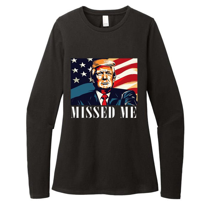 Funny Donald Trump Missed Me Assassination Attempt 2025 Womens CVC Long Sleeve Shirt