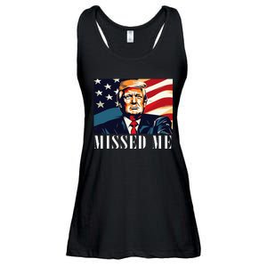 Funny Donald Trump Missed Me Assassination Attempt 2025 Ladies Essential Flowy Tank