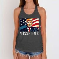 Funny Donald Trump Missed Me Assassination Attempt 2025 Women's Knotted Racerback Tank