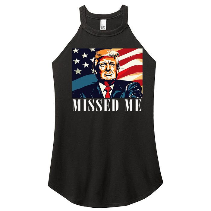 Funny Donald Trump Missed Me Assassination Attempt 2025 Women's Perfect Tri Rocker Tank