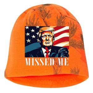 Funny Donald Trump Missed Me Assassination Attempt 2025 Kati - Camo Knit Beanie