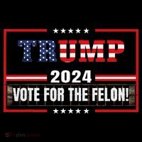 Funny Donald Trump Supporter 2024 Vote For The Felon High Crown Mesh Back Trucker Hat