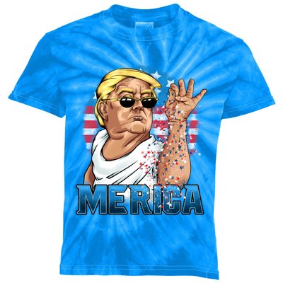 Funny Donald Trump Salt Merica Freedom 4th Of July Gift Kids Tie-Dye T-Shirt