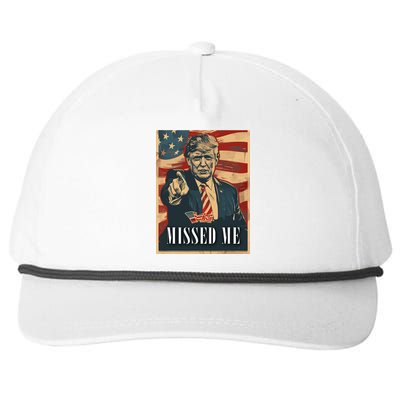 Funny Donald Trump Missed Me Assassination Attempt 2025 Snapback Five-Panel Rope Hat