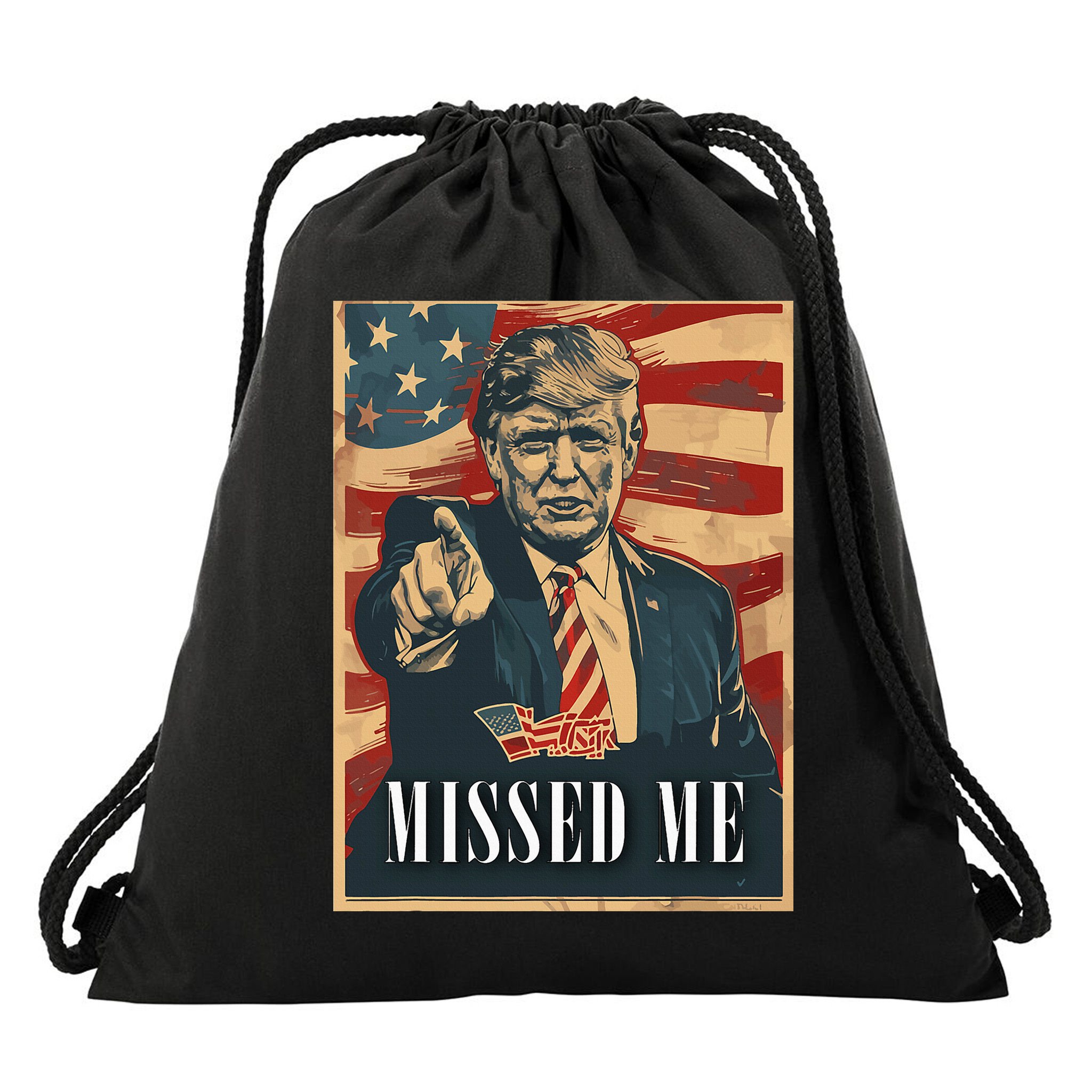 Funny Donald Trump Missed Me Assassination Attempt 2025 Drawstring Bag