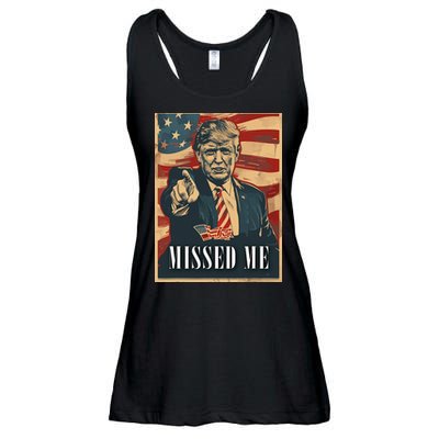 Funny Donald Trump Missed Me Assassination Attempt 2025 Ladies Essential Flowy Tank