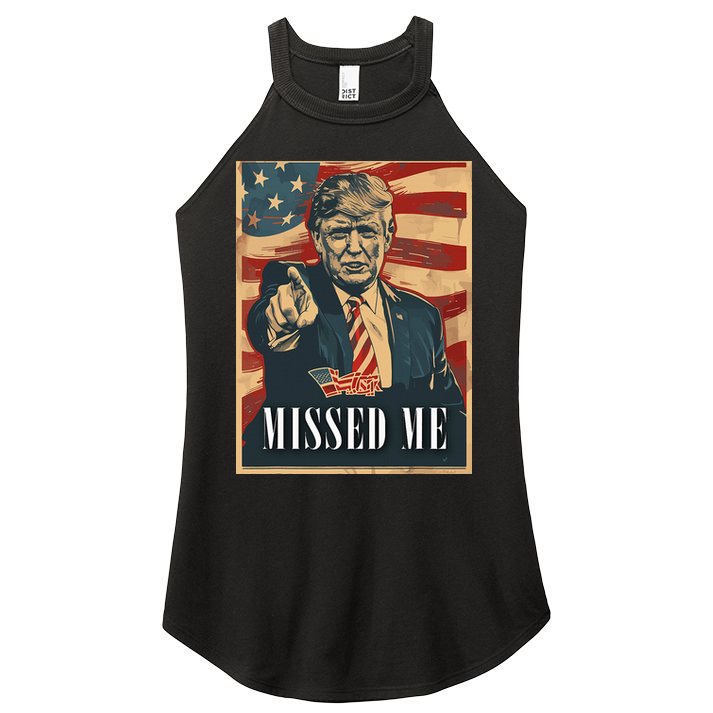 Funny Donald Trump Missed Me Assassination Attempt 2025 Women's Perfect Tri Rocker Tank